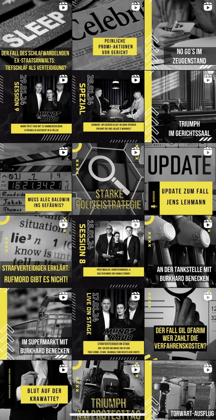 Gestalteter Instagram-Feed für den Mundraub-Podcast